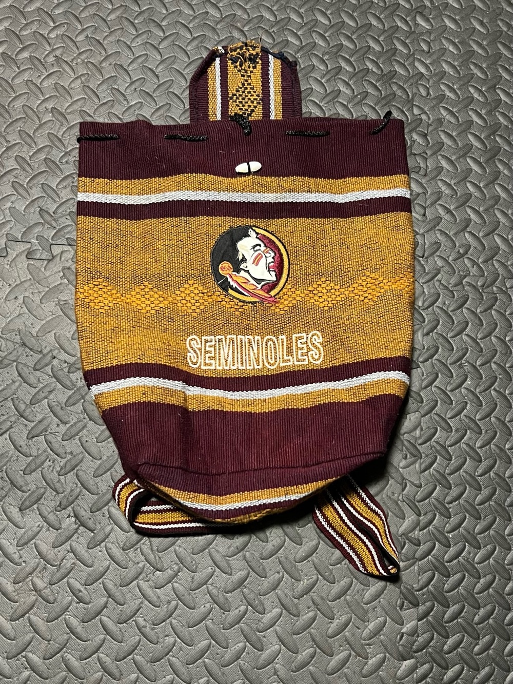 Florida State Seminoles Striped Knit Backpack - Garnet & Gold